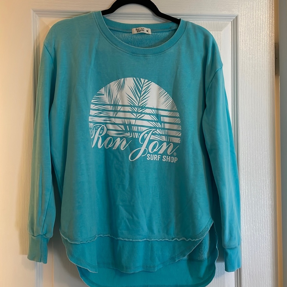 Ron Jon surf shop light blue sweatshirt and sweatpants